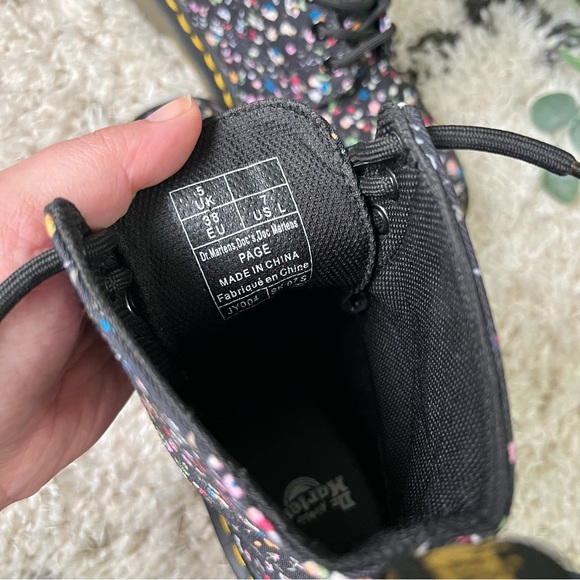 ❗️Sold❗️Dr. Martens • Page Courtney Floral Combat Boots Canvas Rubber Sole - Picture 13 of 16